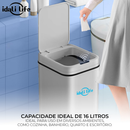 Lixeira Sensor Automática Inteligente de Banheiro Cozinha Escritório Capacidade 16 Litros IDALI LIFE