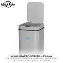 Lixeira Sensor Automática Inteligente de Banheiro Cozinha Escritório Capacidade 16 Litros IDALI LIFE